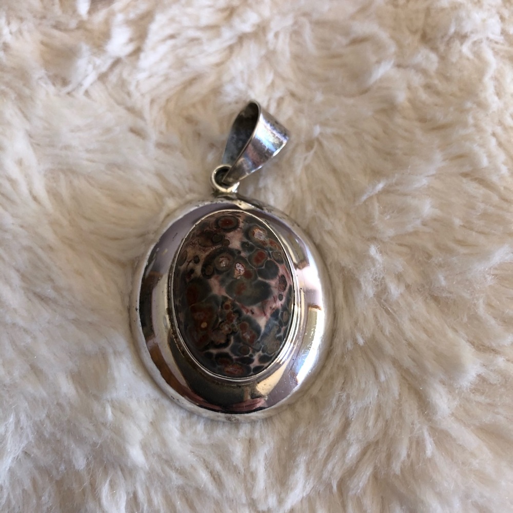 Sterling silver jasper pendant